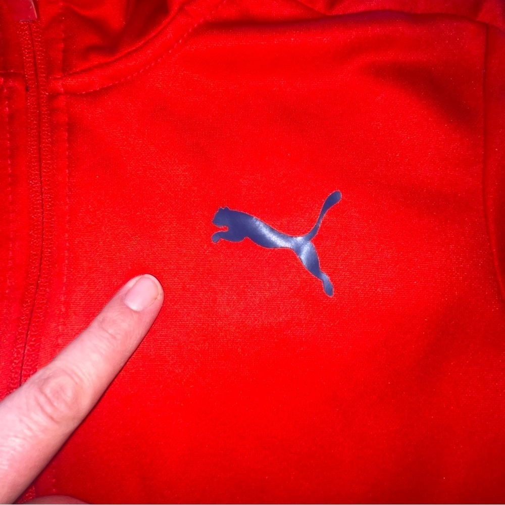 PUMA Boys Medium 10/12 Red Zip Up Track Jacket - Picture 4 of 14
